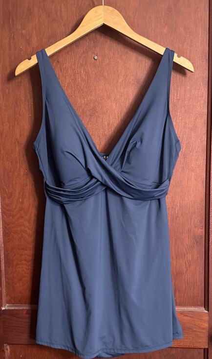 Nip Tuck Other - Nip Tuck Swim Curve Women’s 16 Blue Swimdress One Piece Swimsuit Ruched Wrap